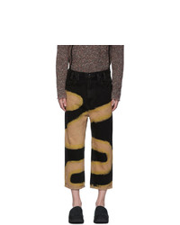 Eckhaus Latta Black And Beige Chemtrail Baggy Jeans