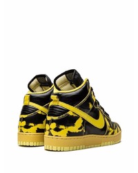 Nike Dunk High 1985 Yellow Acid Wash Sneakers