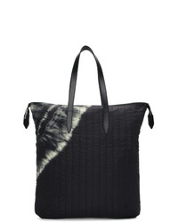 Black Tie-Dye Leather Tote Bag