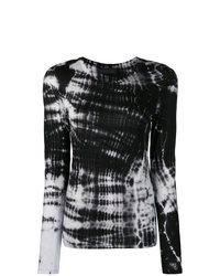 Diesel Black Gold Long Sleeve T Shirt With Tie Dyed Stripes