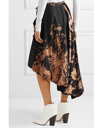 MARQUES ALMEIDA Asymmetric Tie Dyed Cotton Wrap Midi Skirt