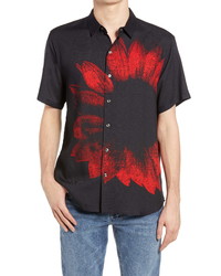 Ksubi Dazed Floral Tie Dye Short Sleeve Button Up Shirt