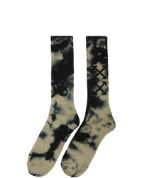 Off-White Grey And Black Tye Dye Arrows Socks