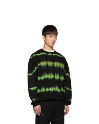 Christian Dada Black And Green Overdyeing Sweatshirt
