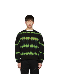 Christian Dada Black And Green Overdyeing Sweatshirt