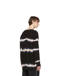 MSGM Black Tie Dye V Neck Sweater