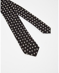 Asos Brand Tie In Black Dot Design