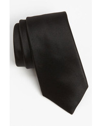 David Donahue Woven Silk Tie Black Regular