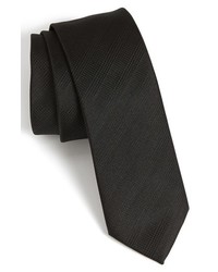 Hugo Woven Silk Tie Black Regular