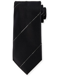 Stefano Ricci Silk Tie Wcrystal Stripe Black