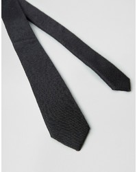 Asos Slim Tie In Black Ottoman