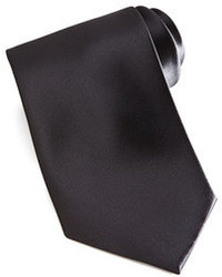 Brioni Solid Satin Tie Black