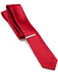 Apt. 9 Solid Skinny Tie With Tie Bar