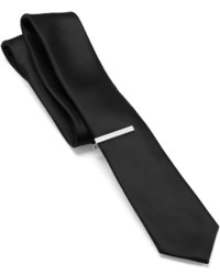 Apt. 9 Solid Skinny Tie With Tie Bar