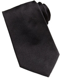 Giorgio Armani Solid Textured Silk Tie Black