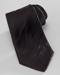 Armani Collezioni Tonal Stripe Silk Tie Black