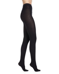 Wolford Alba Opaque Patterned Tights Black