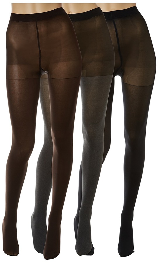 Hue Super Opaque 3 Pair Pack Tights Hose, $36 | Zappos | Lookastic