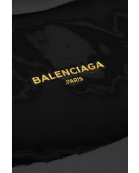 Balenciaga Bazar Xl Patent Leather Shopper Black