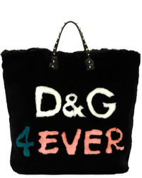 Dolce & Gabbana Beatrice Dg 4 Ever Fur Tote Bag Blackmulti