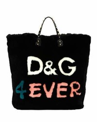 Dolce & Gabbana Beatrice Dg 4 Ever Fur Tote Bag Blackmulti