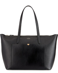 Smythson Panama East West Zip Tote Bag Black