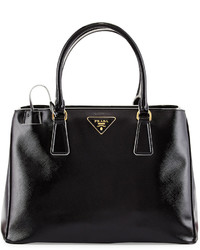 Prada Saffiano Vernice Large Double Handle Tote Bag Black