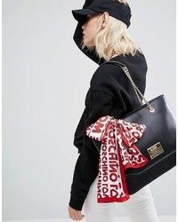 Love Moschino Tote Bag With Chain And Logo Scarf