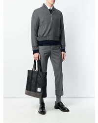 Thom Browne Unstructured Tote Bag In Nylon And Suede