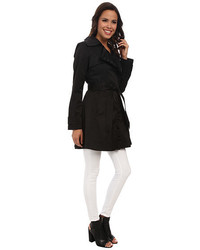Jessica Simpson Asymmetrical Zip Ruffle Front Trench