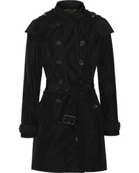 Burberry Balmoral Packaway Hooded Shell Trench Coat Black