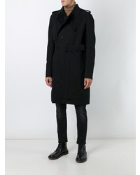Rick Owens Belted Trench Coat Black