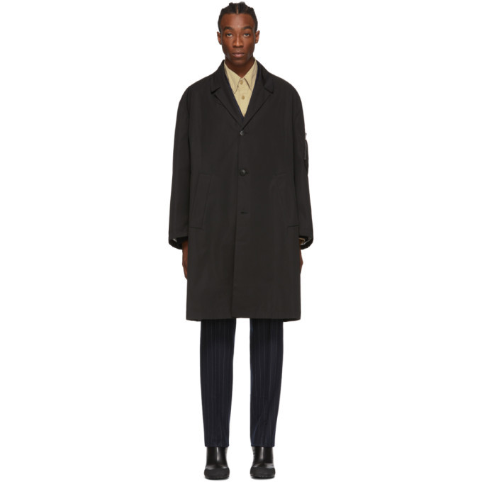 Random Identities Black Car Coat, $187 | SSENSE | Lookastic