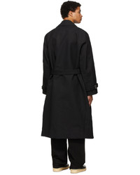 Jil Sander Black Cotton Trench Coat