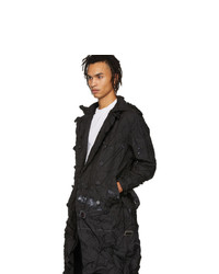 Kanghyuk Black Cropped Readymade Airbag Trench Coat