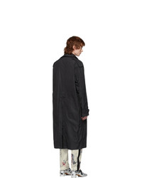 Isabel Benenato Black Detailed Long Coat