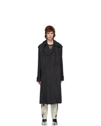 Isabel Benenato Black Detailed Long Coat