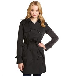 Calvin Klein Black Double Breasted Belted Trench