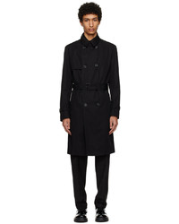 Hugo Black Double Breasted Trench Coat