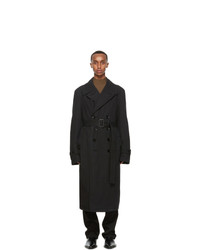 Lemaire Black Gart Dyed Trench Coat