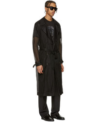 Versace Black Knit Trench Coat