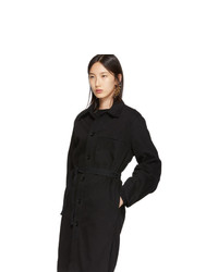 Lemaire Black Long Overshirt Coat
