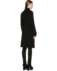 Carven Black Wool Trench Coat