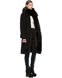 Carven Black Wool Trench Coat