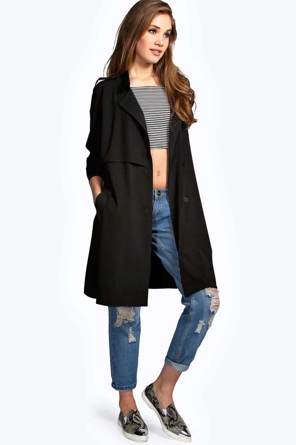 Boohoo Alex Fluid Trench, $72 | BooHoo | Lookastic