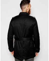 Asos Brand Trench Coat With Belt In Black
