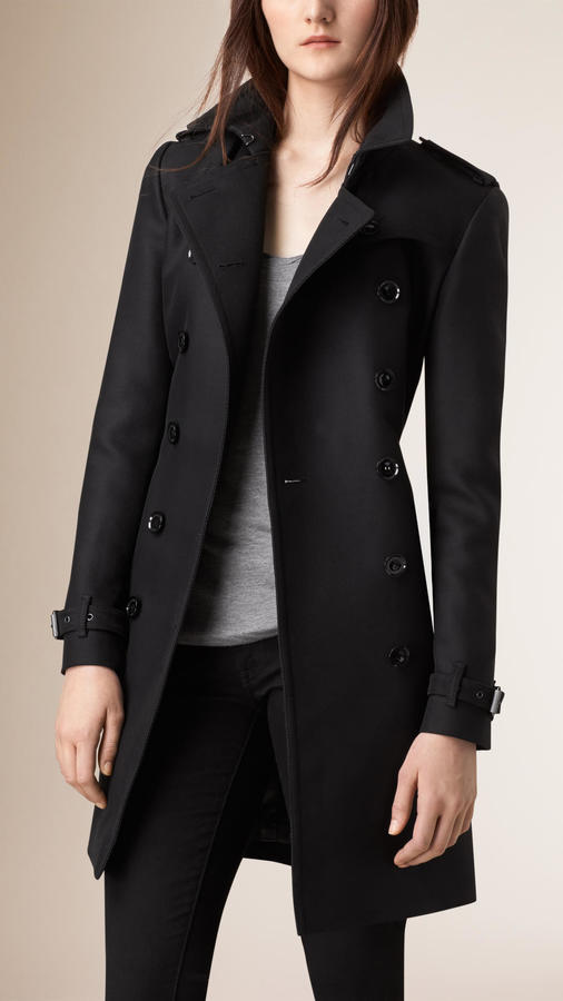 Burberry Brit Cotton Wool Blend Twill Trench Coat, $1,095 | Burberry ...