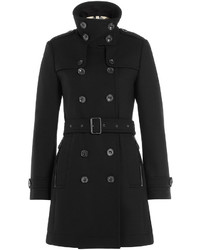 Burberry Brit Virgin Wool Twill Trench Coat With Cashmere
