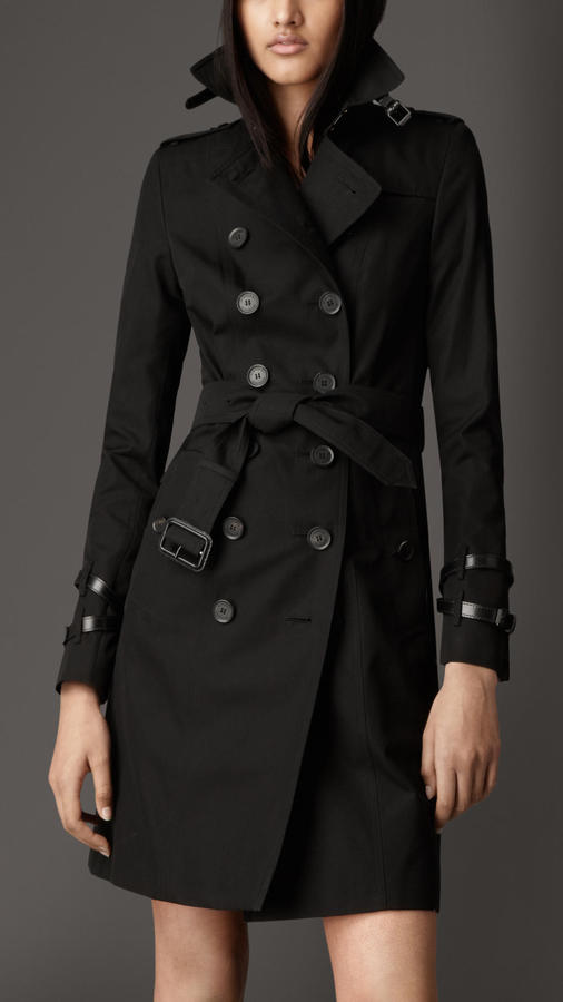 leather burberry trench coat