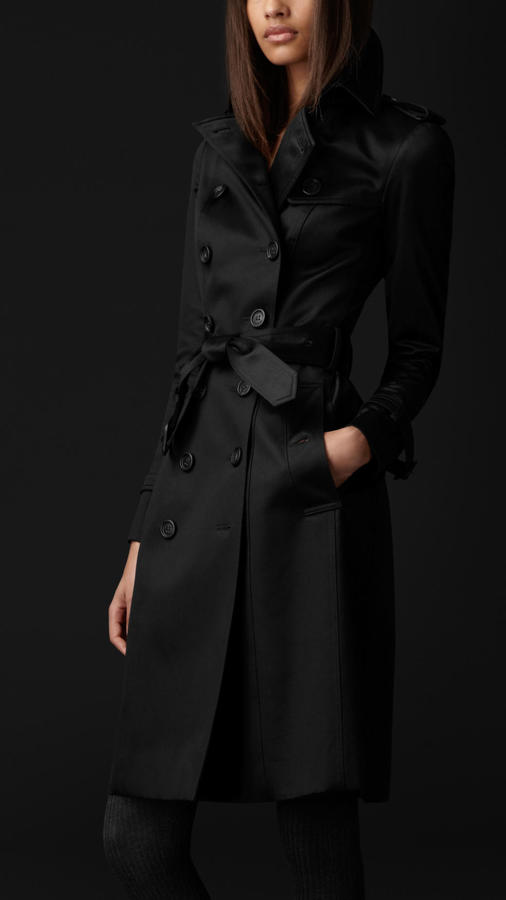 Burberry Prorsum Long Cotton Sateen Trench Coat | Where to buy & how to ...